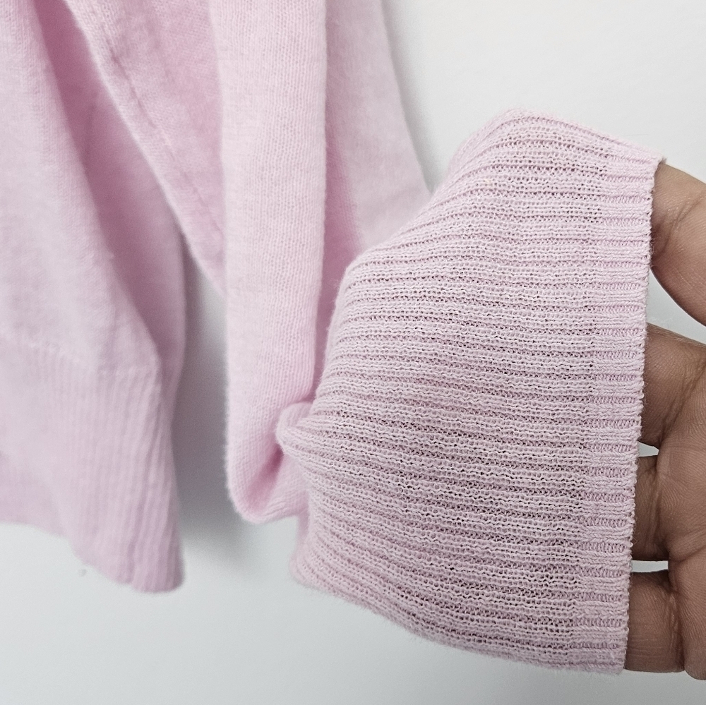 Gap Sz XS Cotton & Lenin Blend Women's Pink V-Neck Sweater - Picture 4 of 7